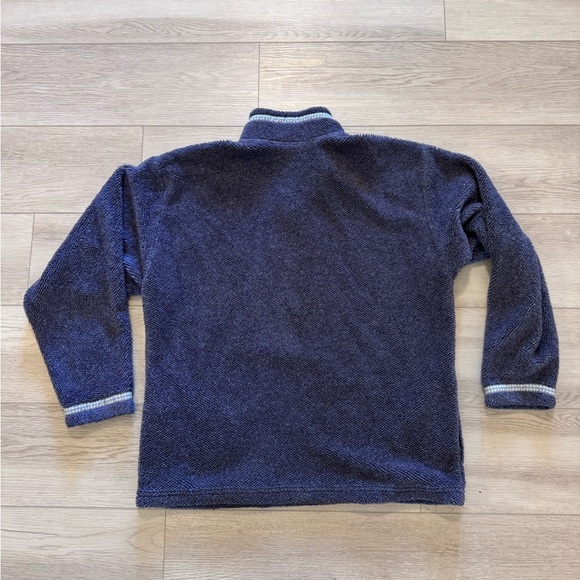 Vintage Title Nine Sports Sweater Sz XL Pullover 1/4 Zip Fleece Blue Made USA - Picture 2 of 7